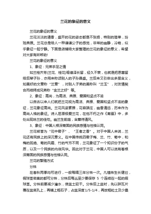 兰花的象征的意义