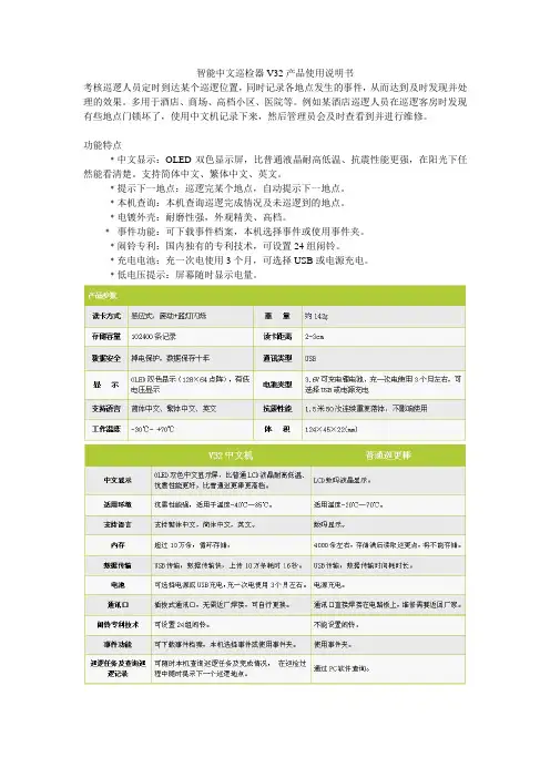 智能中文巡检器V32产品使用说明书