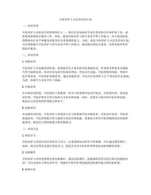 中医科护士分层次培训计划