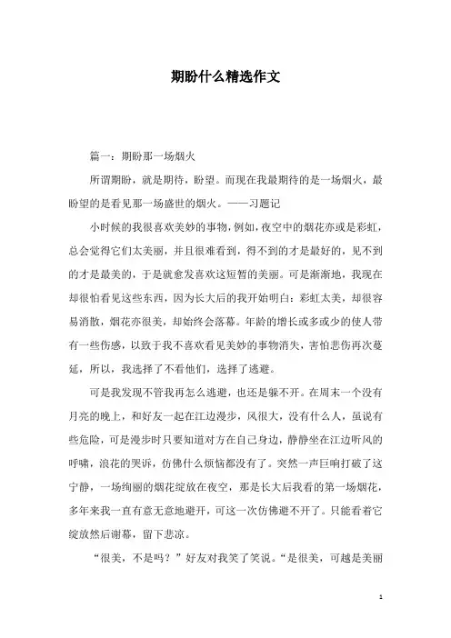 期盼什么精选作文