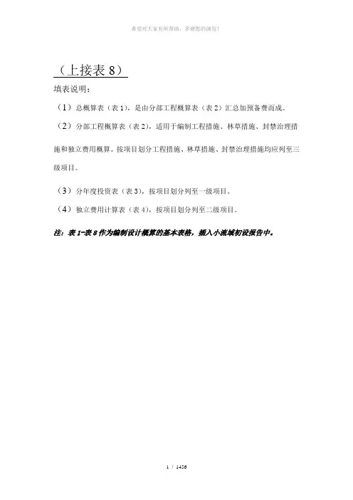 国家水土保持重点工程项目划分