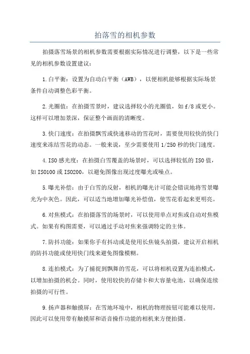 拍落雪的相机参数