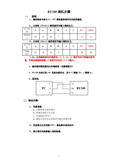 BY340定型机调机步骤