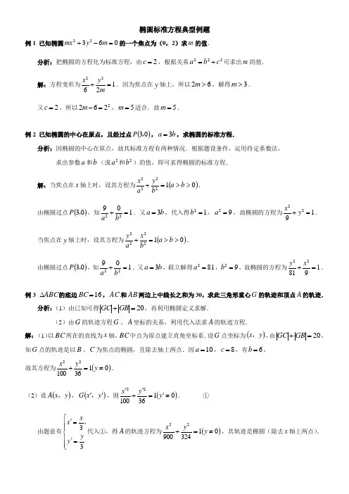 (完整版)高中数学椭圆经典例题详解
