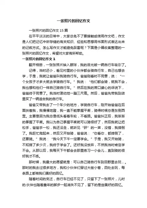一张照片的回忆作文
