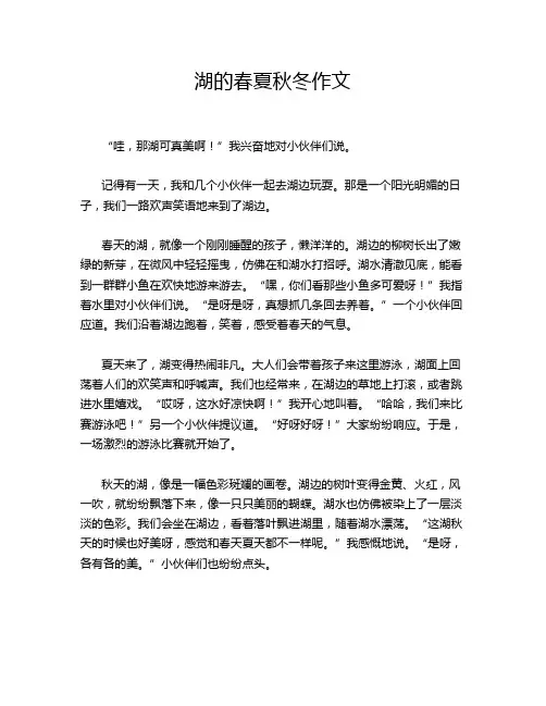 湖的春夏秋冬作文