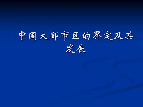中国大都市区的界定及其发展