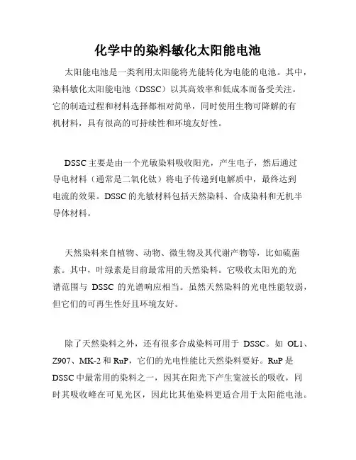 化学中的染料敏化太阳能电池