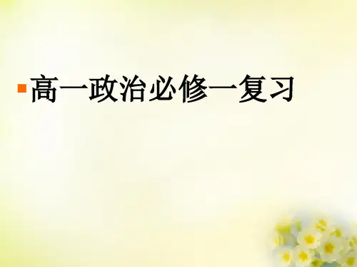 人教版高一政治必修一复习课件
