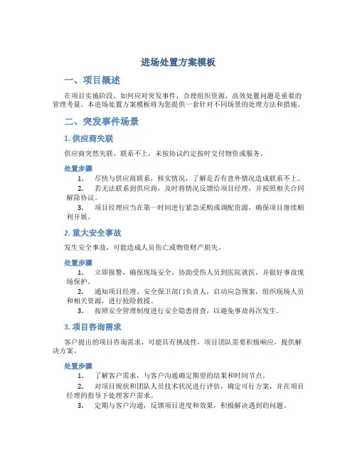 进场处置方案模板