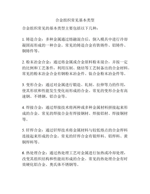 合金组织常见基本类型