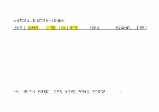 工程量清单细目指南讲解