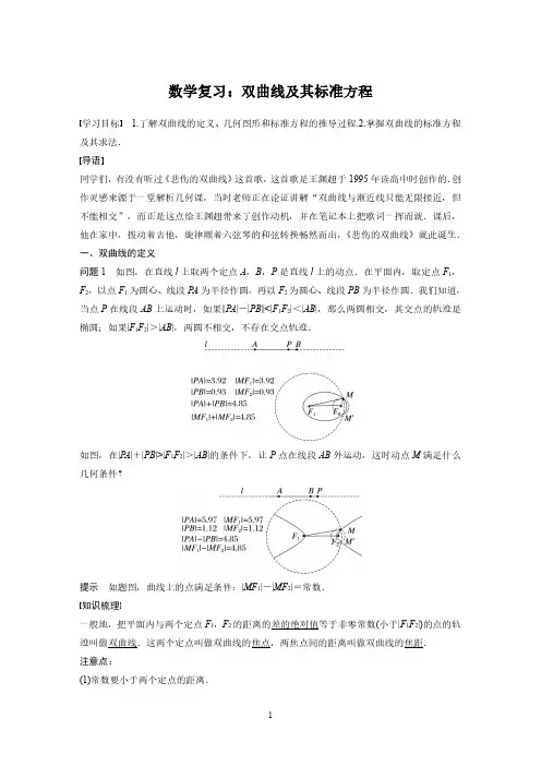 数学复习：双曲线及其标准方程