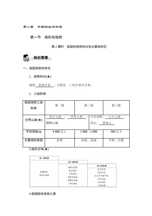 2.1.2我国的地势特点和主要地形区