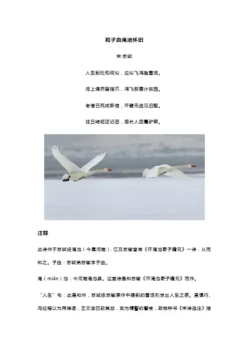 苏轼《和子由渑池怀旧》全诗翻译及赏析