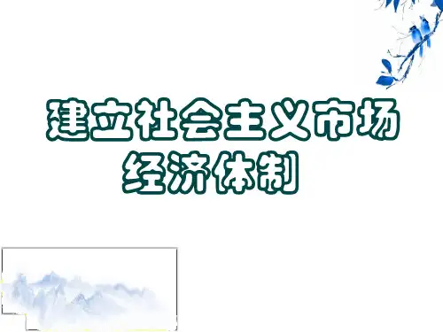 高中思想政治：人教版选修二专题5.3建立社会主义市场经济体制