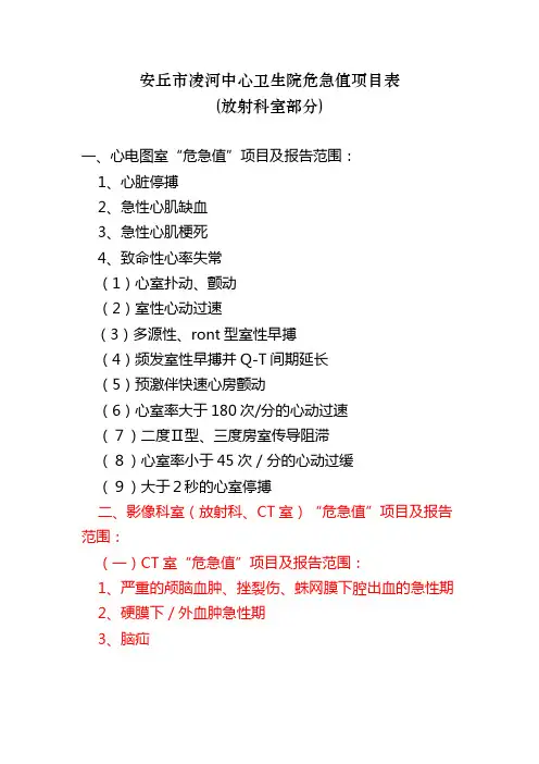 放射科危急值