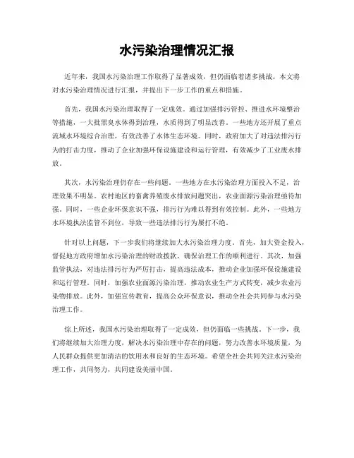水污染治理情况汇报