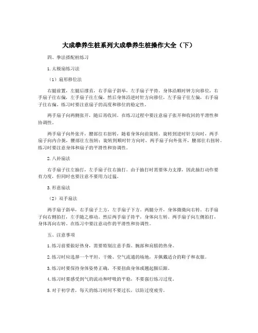 大成拳养生桩系列大成拳养生桩操作大全(下)