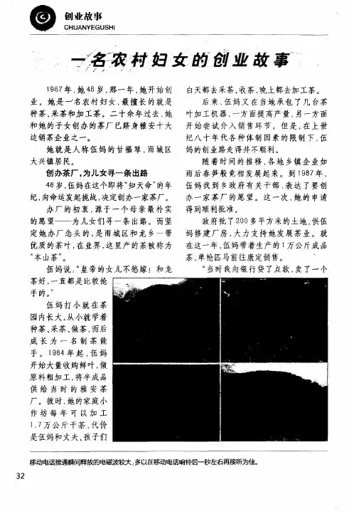 一名农村妇女的创业故事
