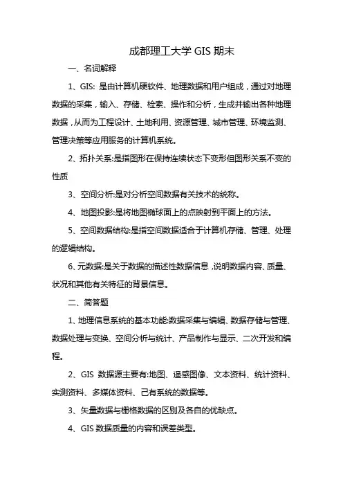 成都理工大学GIS期末