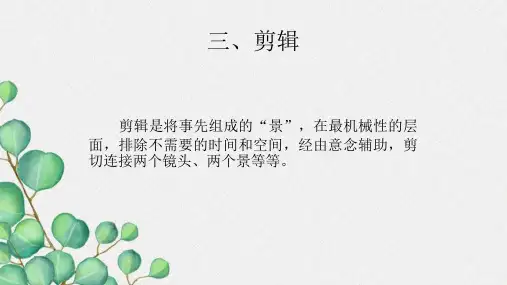 影视视听语言6(剪辑、蒙太奇、长镜头)