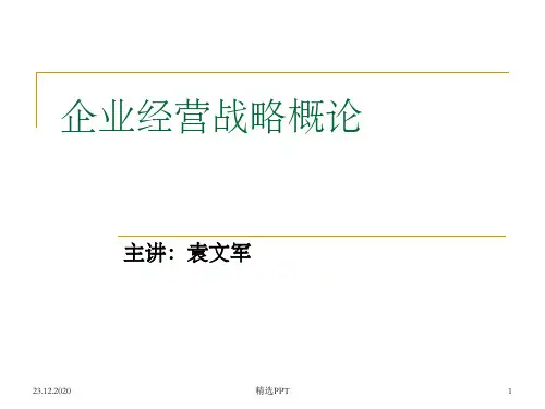 《企业经营战略概述》PPT课件