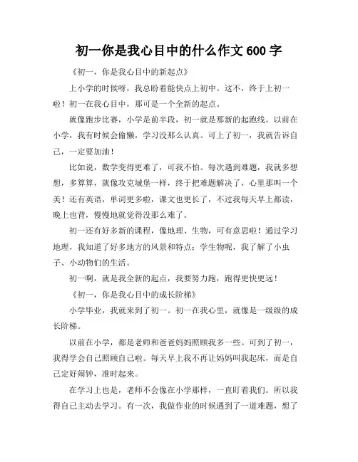 初一你是我心目中的什么作文600字