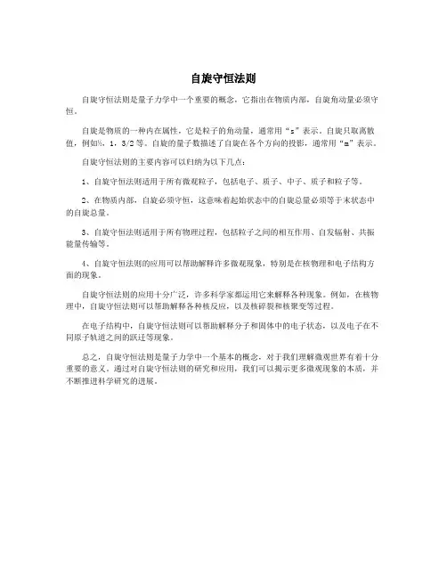 自旋守恒法则