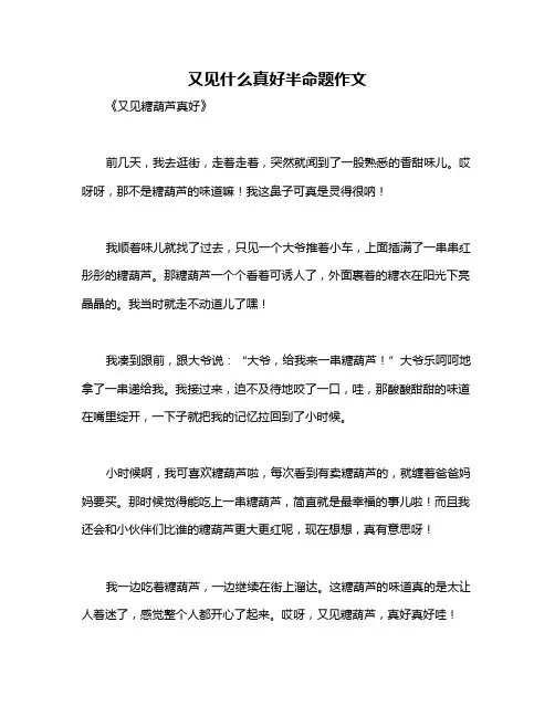又见什么真好半命题作文