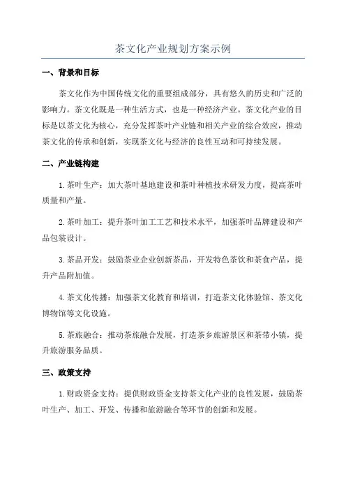 茶文化产业规划方案示例