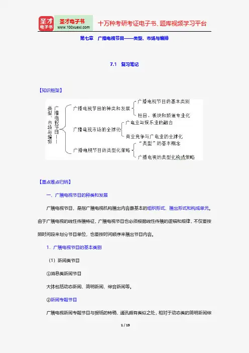 陆晔《当代广播电视概论》笔记和典型题详解-广播电视节目——类型、市场与编排【圣才出品】