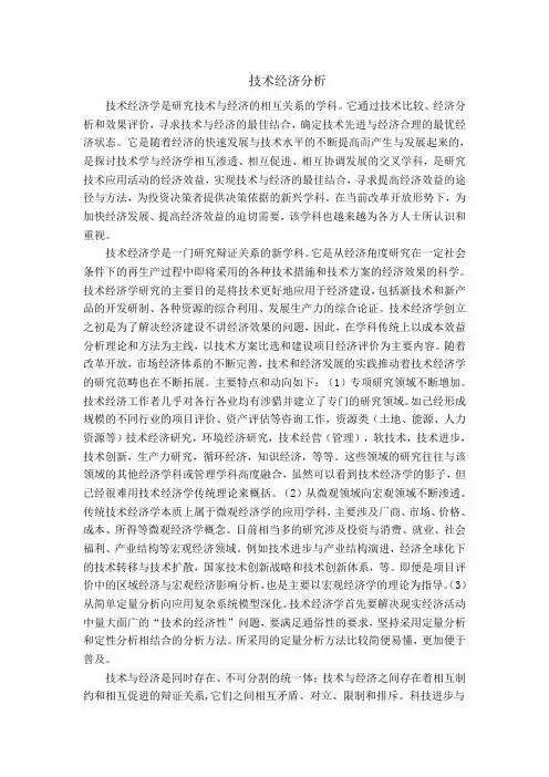 技术经济分析