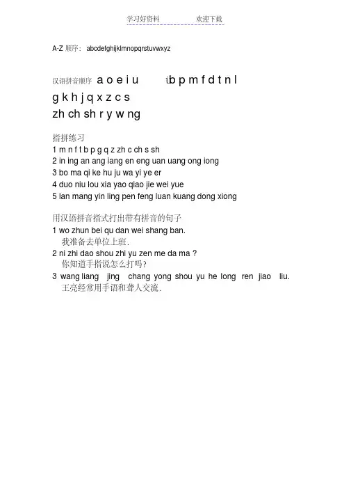 [手语拼音字母]汉语手指字母方案