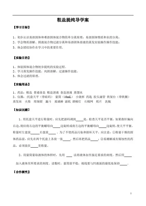 粗盐提纯导学案(修改)
