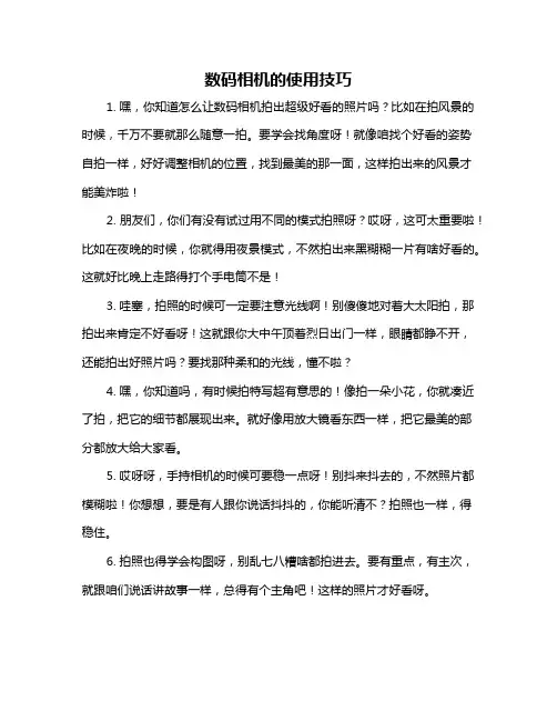 数码相机的使用技巧