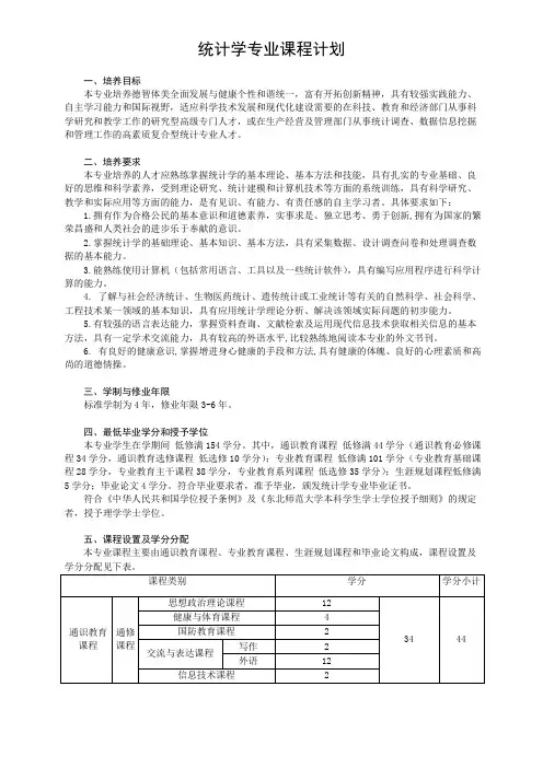 统计学院课表