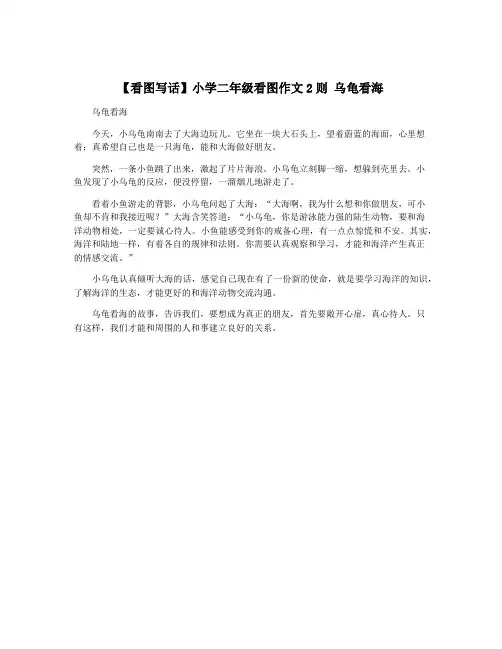 【看图写话】小学二年级看图作文2则 乌龟看海