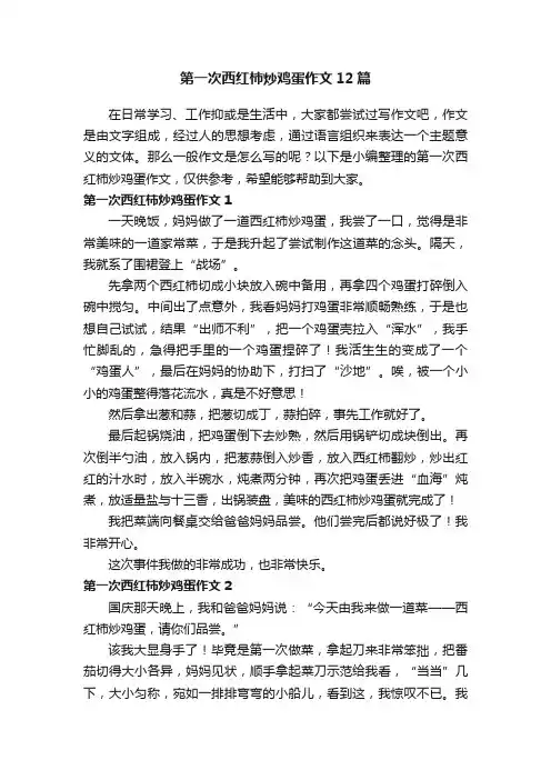 第一次西红柿炒鸡蛋作文12篇