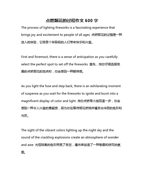 点燃烟花的过程作文600字
