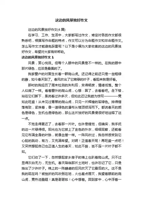 这边的风景独好作文（4篇）