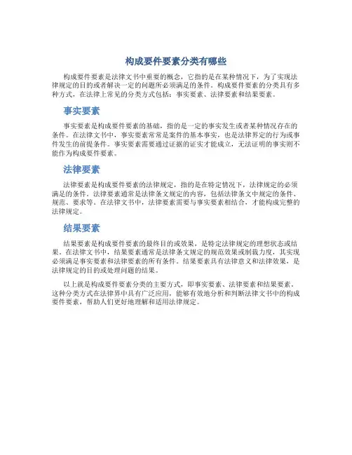 构成要件要素分类有哪些
