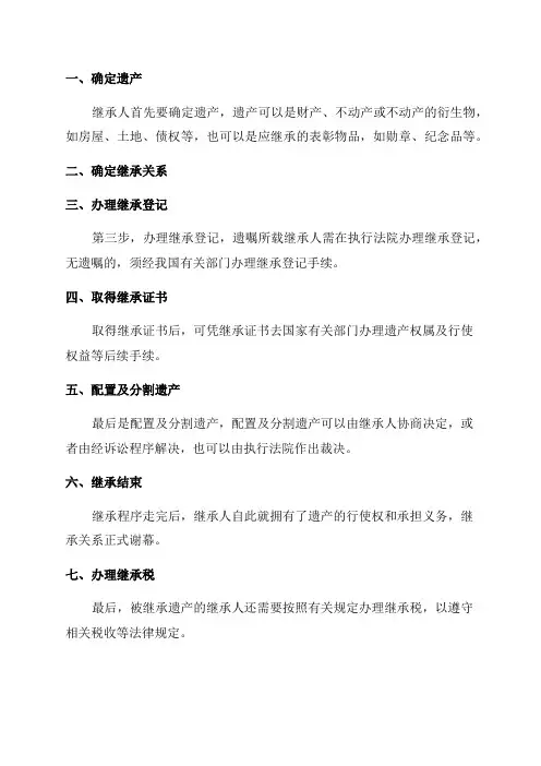 2024年最新遗产继承流程