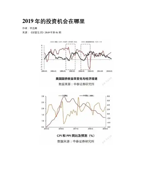 2019年的投资机会在哪里