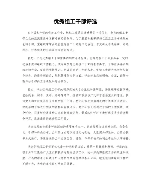 优秀组工干部评选