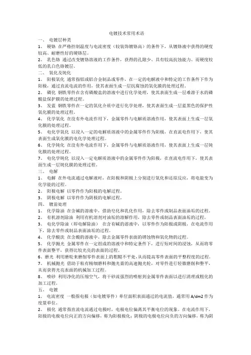常用电镀种类及介绍