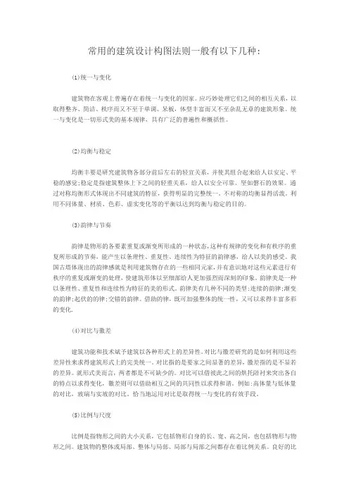 常用的建筑设计构图法则一般有以下几种