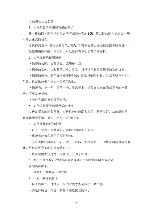 精选金融职业礼仪