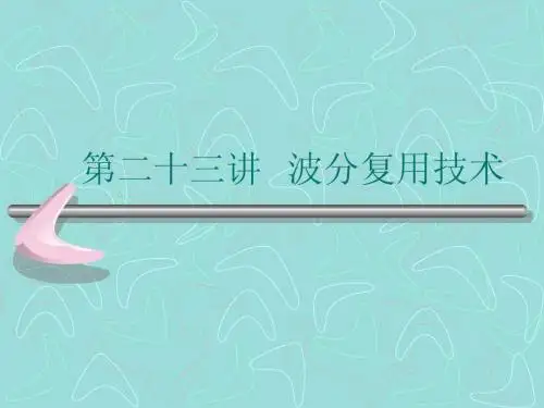 第二十三讲   波分复用技术