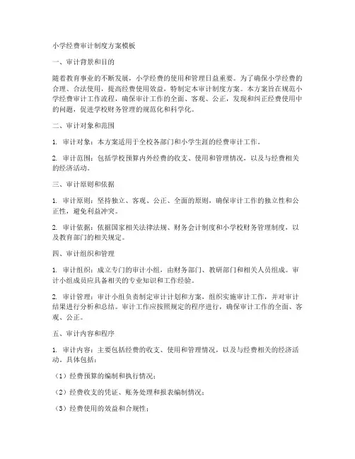 小学经费审计制度方案模板
